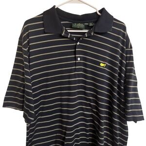 Vintage Amen Corner Masters Golf Polo Men's XL Navy Striped Pima Cotton *READ*